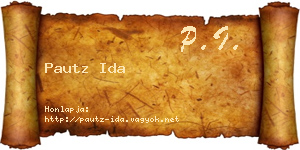 Pautz Ida névjegykártya